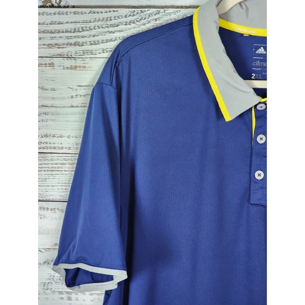 Adidas Polo Golf Shirt Men's Sz 2XL Climacool Navy Blue SL Dri Fit Active Gear